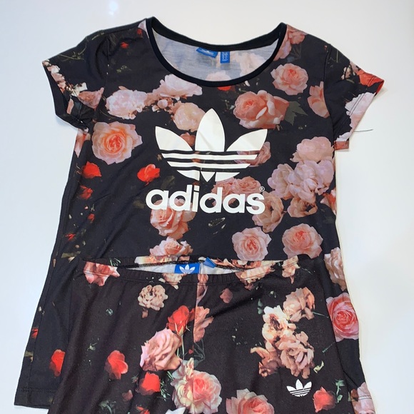 Adidas rose floral top and leggings - Picture 4 of 6